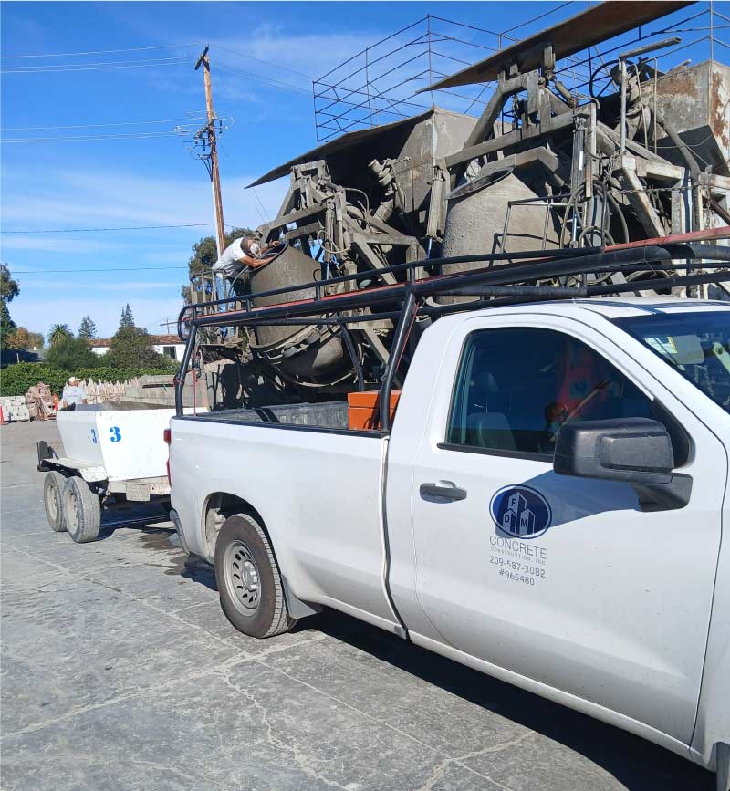 concrete truck ready for concrete work