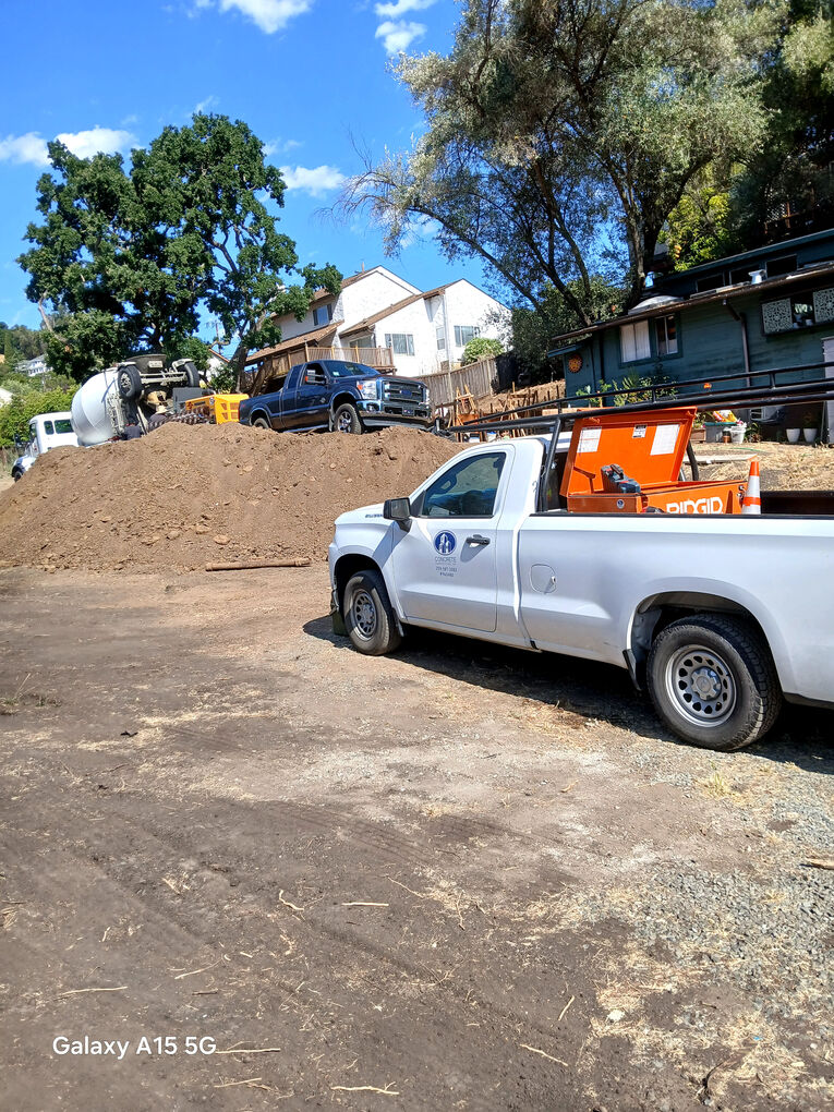 truck from the leading concrete contractors in los banos, california